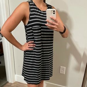 Black and white striped T-shirt dress